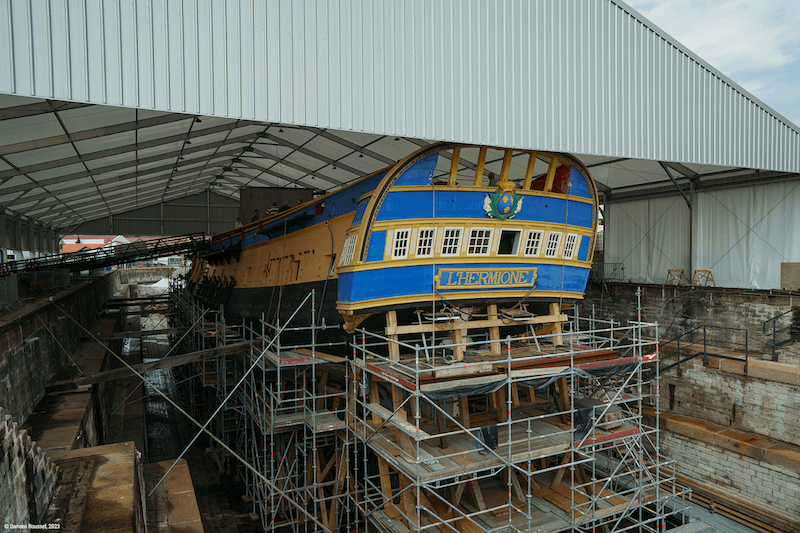 L'hermione en cale sèche