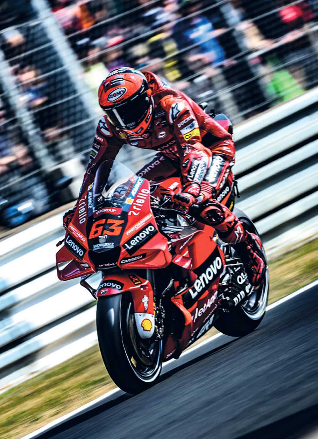 Francesco Bagnaia sur sa Ducati lors du MotoGP 2023.