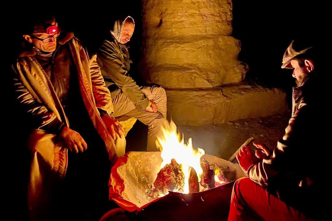 Brasero dans une brouette à Palmyre.